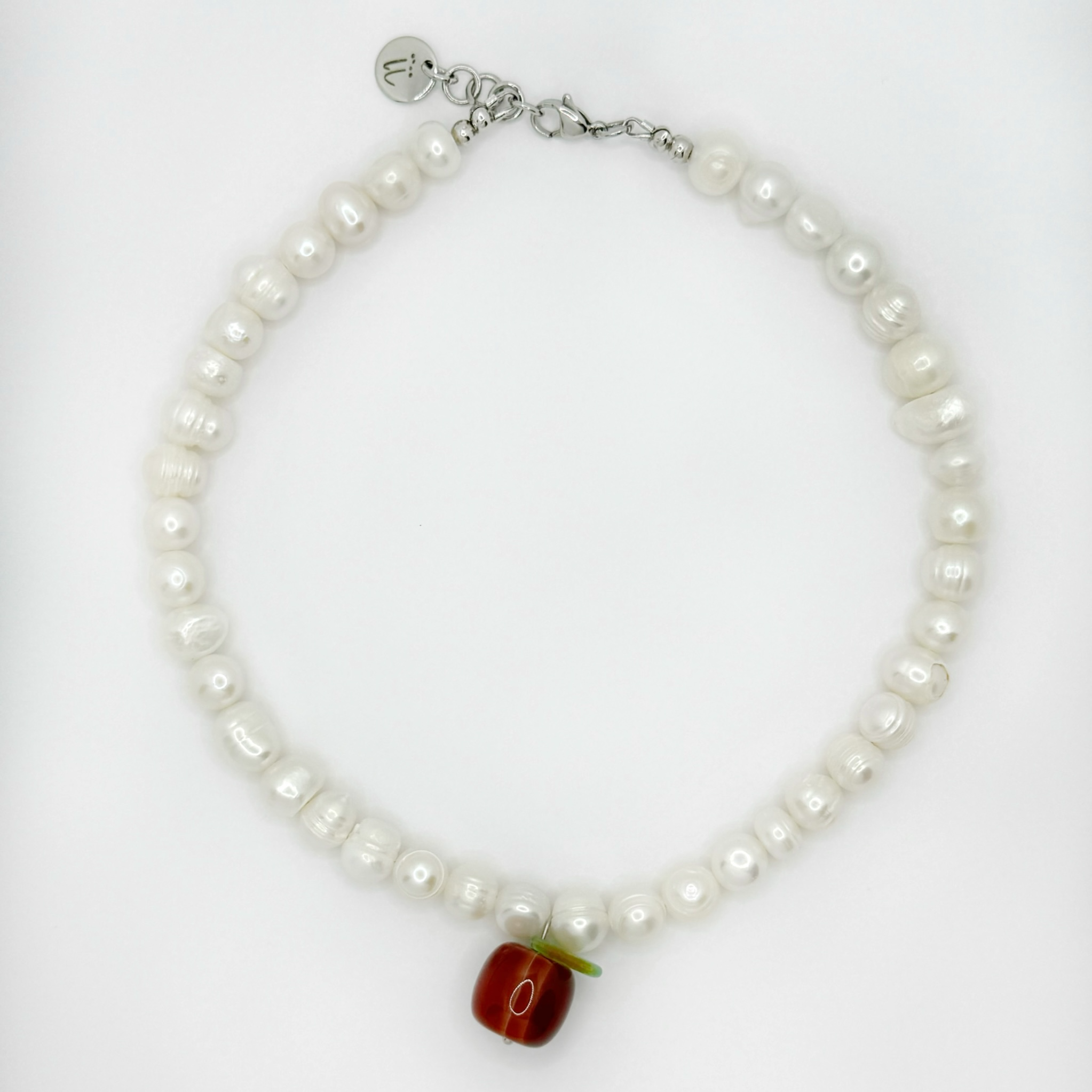 Намисто з перлів та натурального каміння "Яблучко"