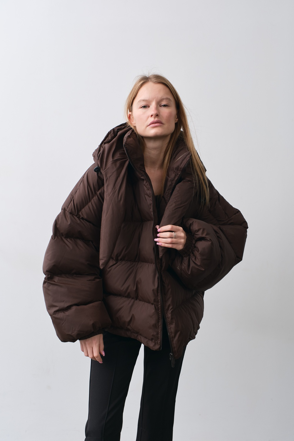 Пуховик «Fluff» mini шоколадний