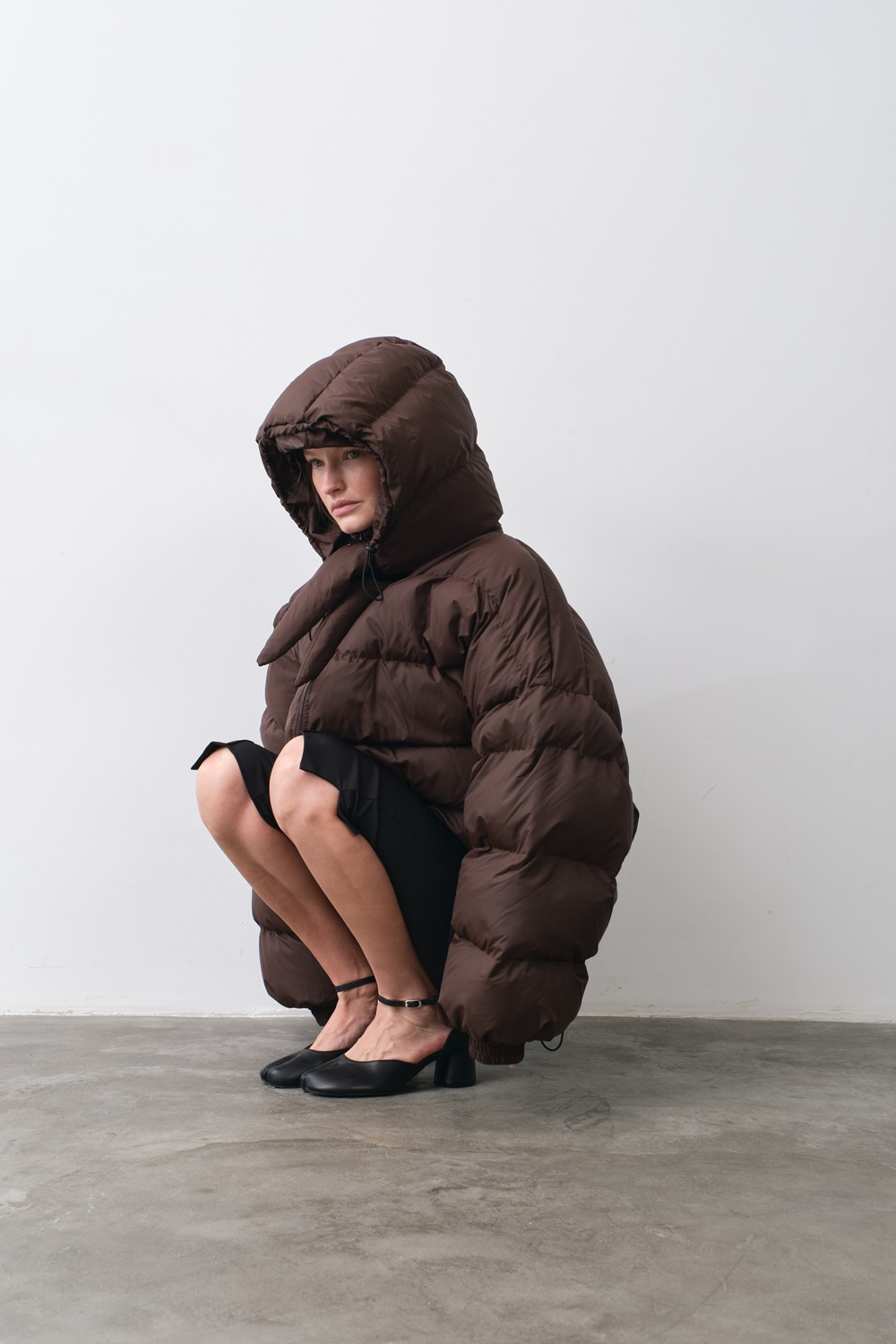 Пуховик «Fluff» mini шоколадний