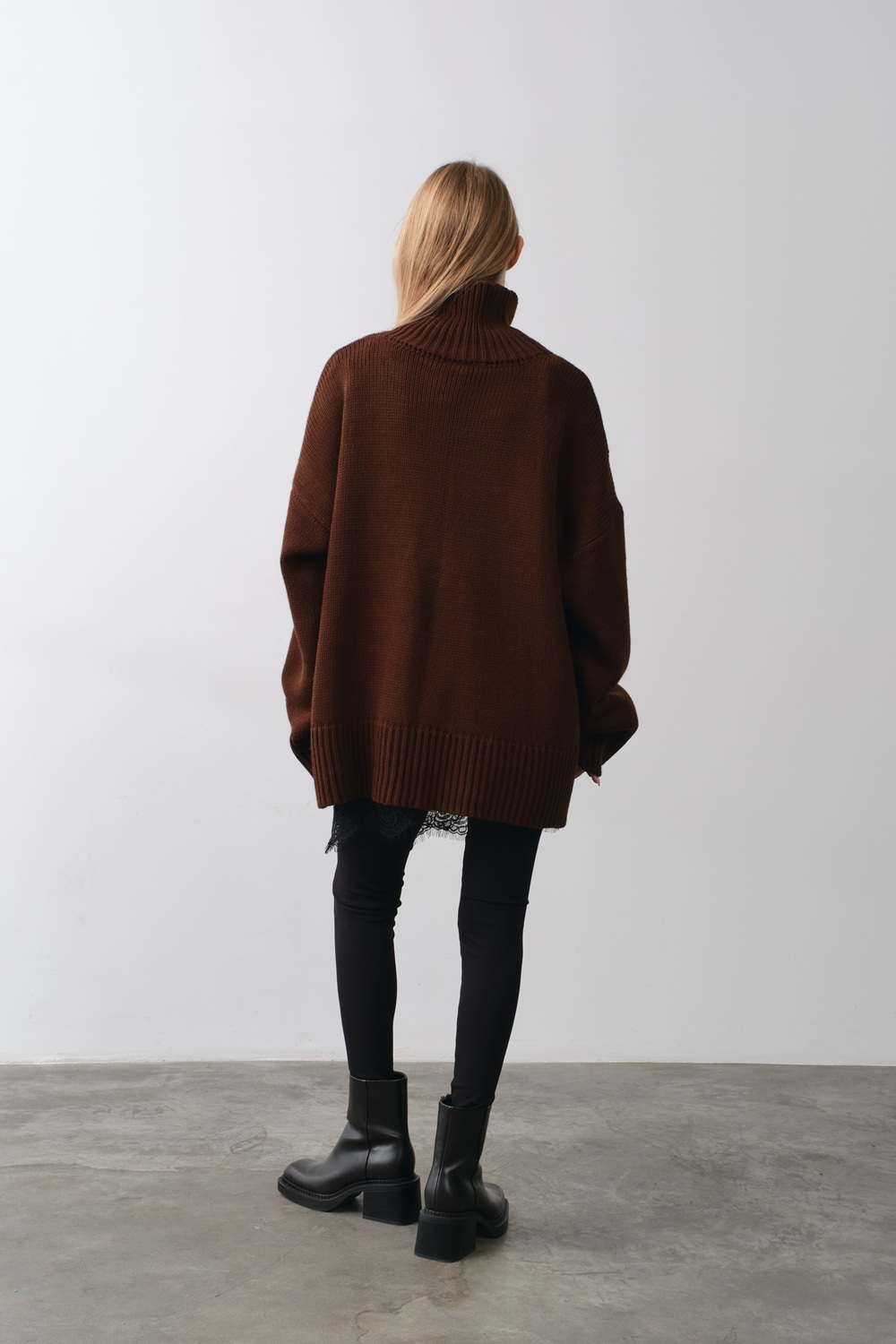 Светр з вовною «Cozy» шоколадний