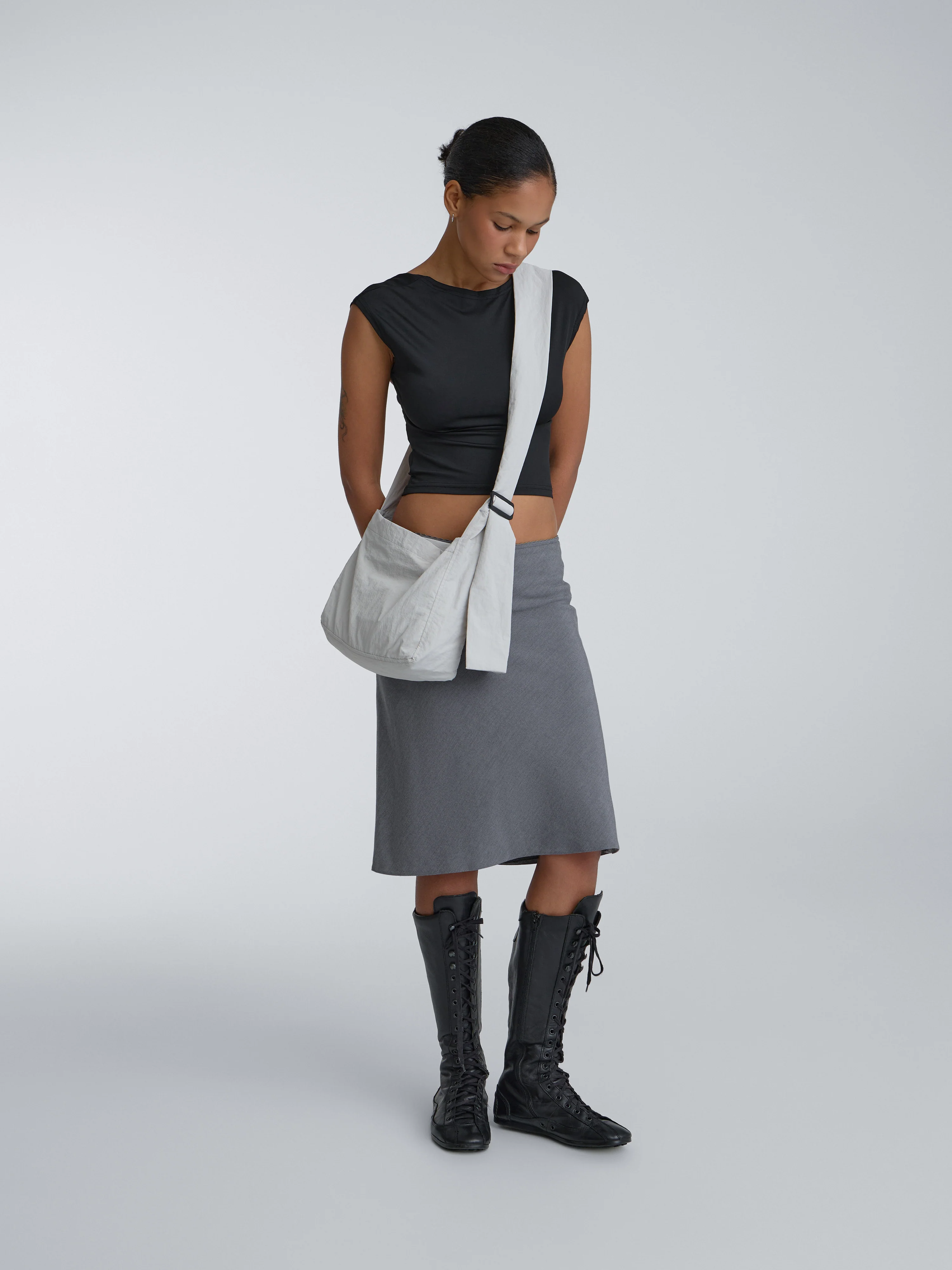 Сумка-шопер CROSSBODY BAG №48 - світло-сірий