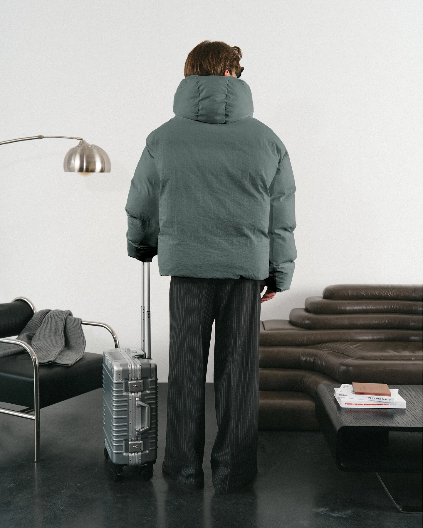 Сіро-блакитний пуховик