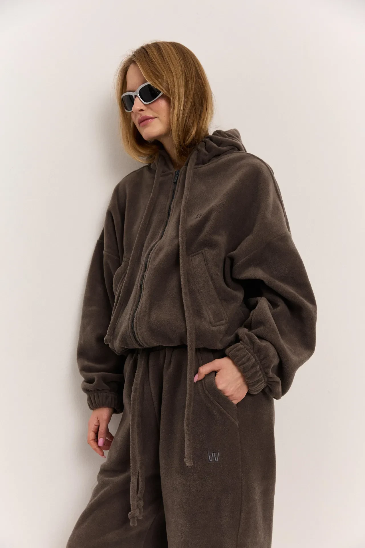 Зіп з поларфлісу сірий