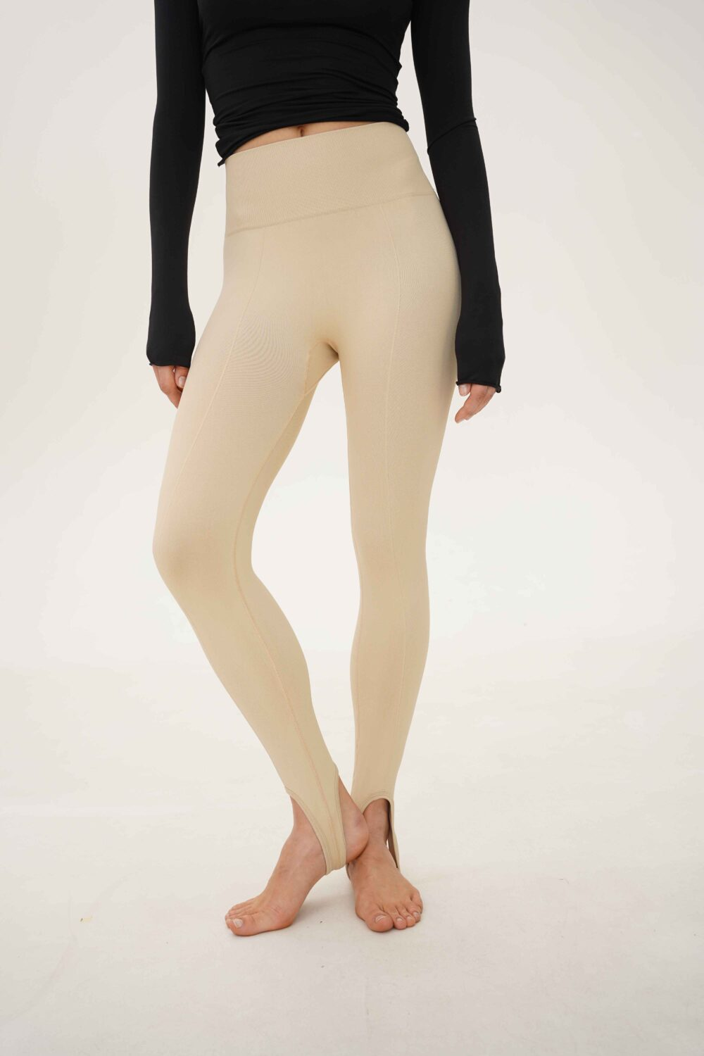 Легінси зі штрипками бежеві Rosie beige