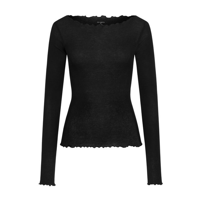 Лонгслів напівпрозорий з тонкого котону Polly чорний