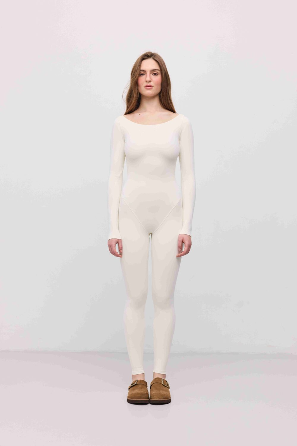 Утеплений комбінезон на замочку повсякденний Lola молочний