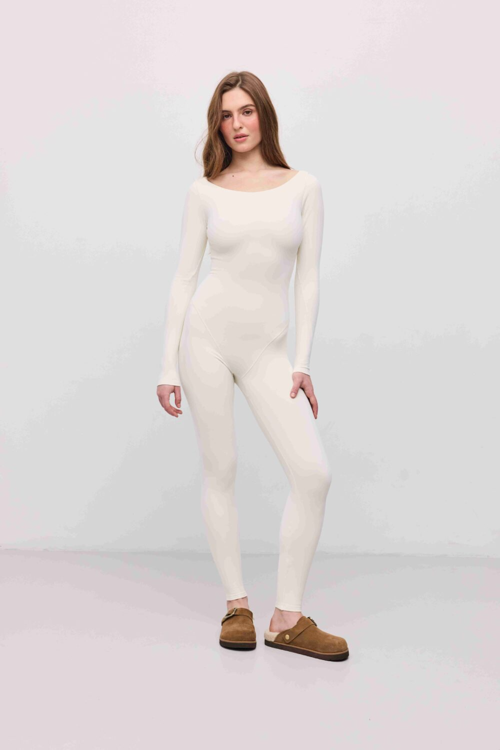 Утеплений комбінезон на замочку повсякденний Lola молочний