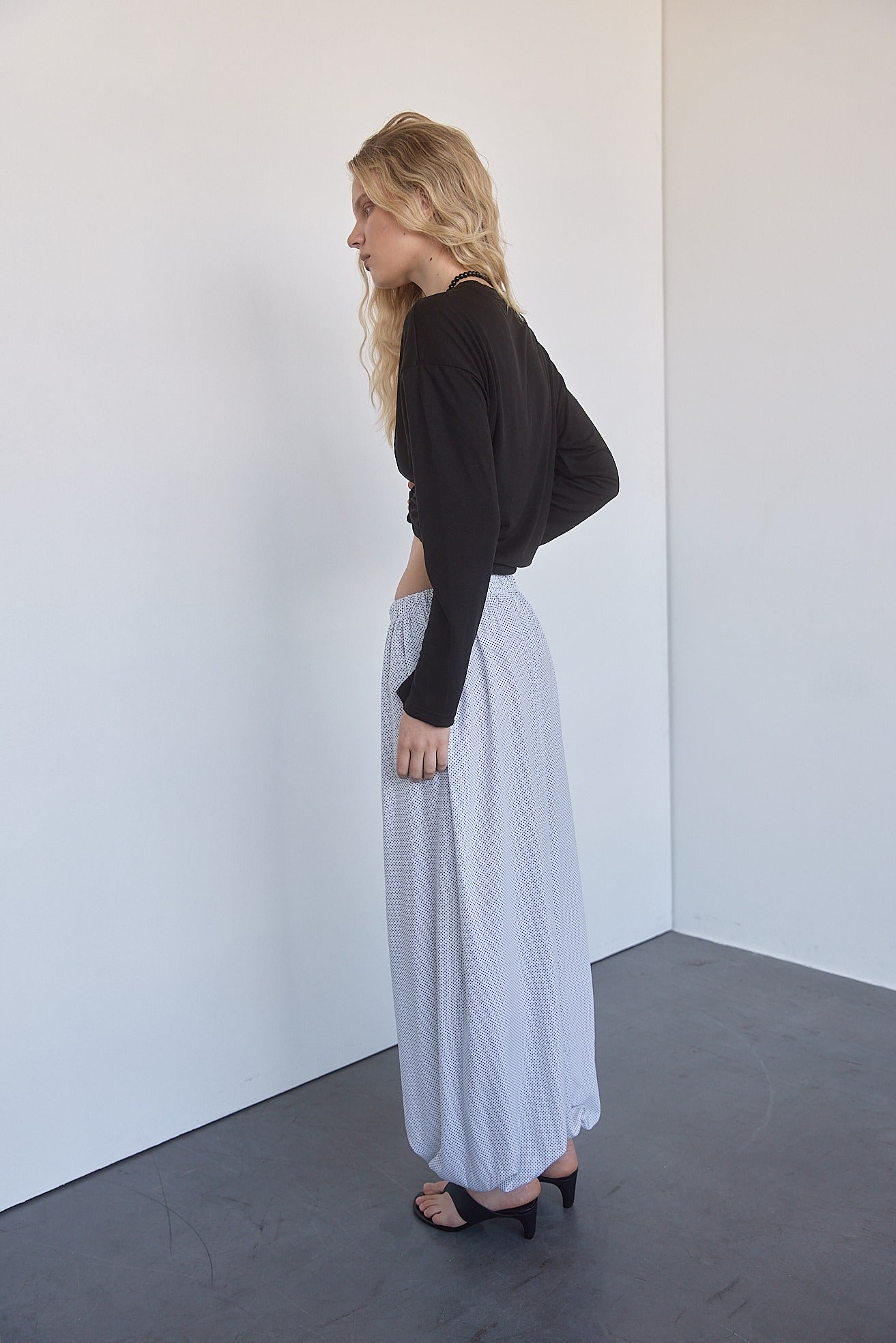 Штани-балони в дрібний горох