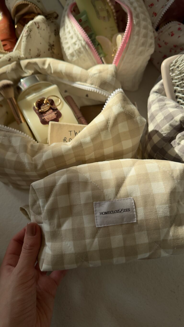 Косметичка beige в бежеву клітинку
