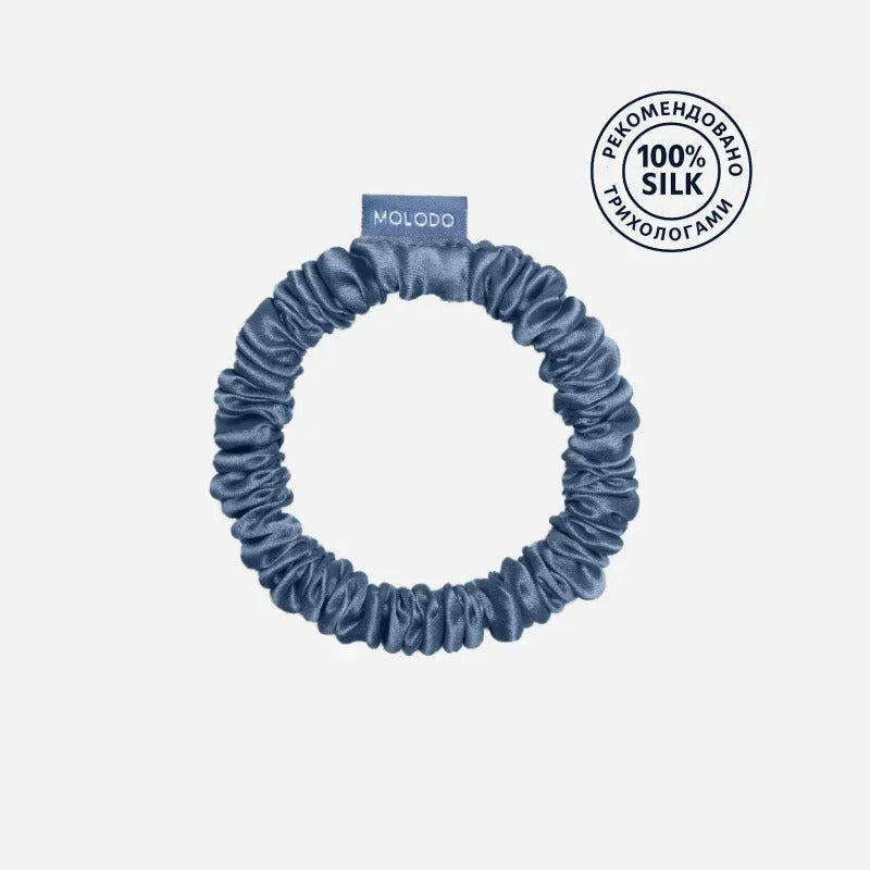 Шовкова резинка міні блакитний