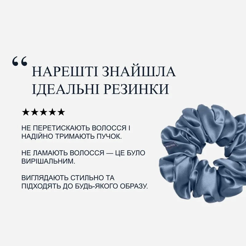 Шовкова резинка максі блакитний