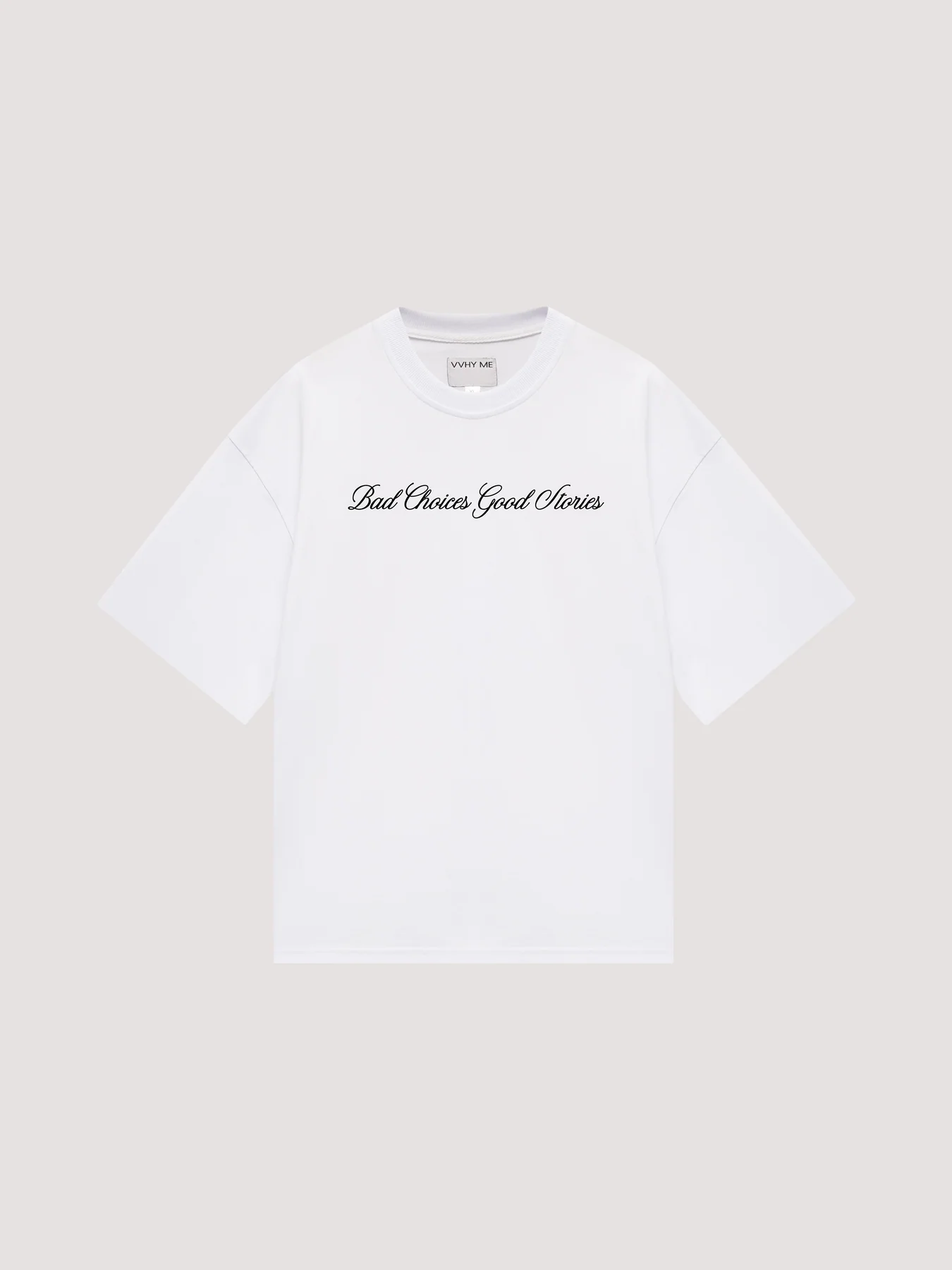 Біла оверсайз футболка “Bad choices, good stories”